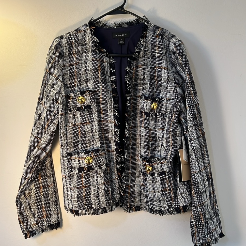 Halogen Tweed Navy blazer